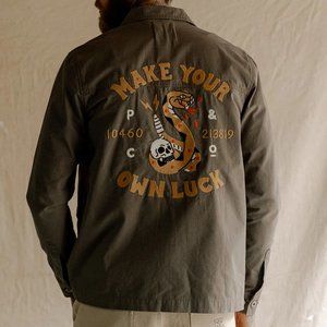 NEW P&Co Make Your Own Luck Military Overshirt - Olive